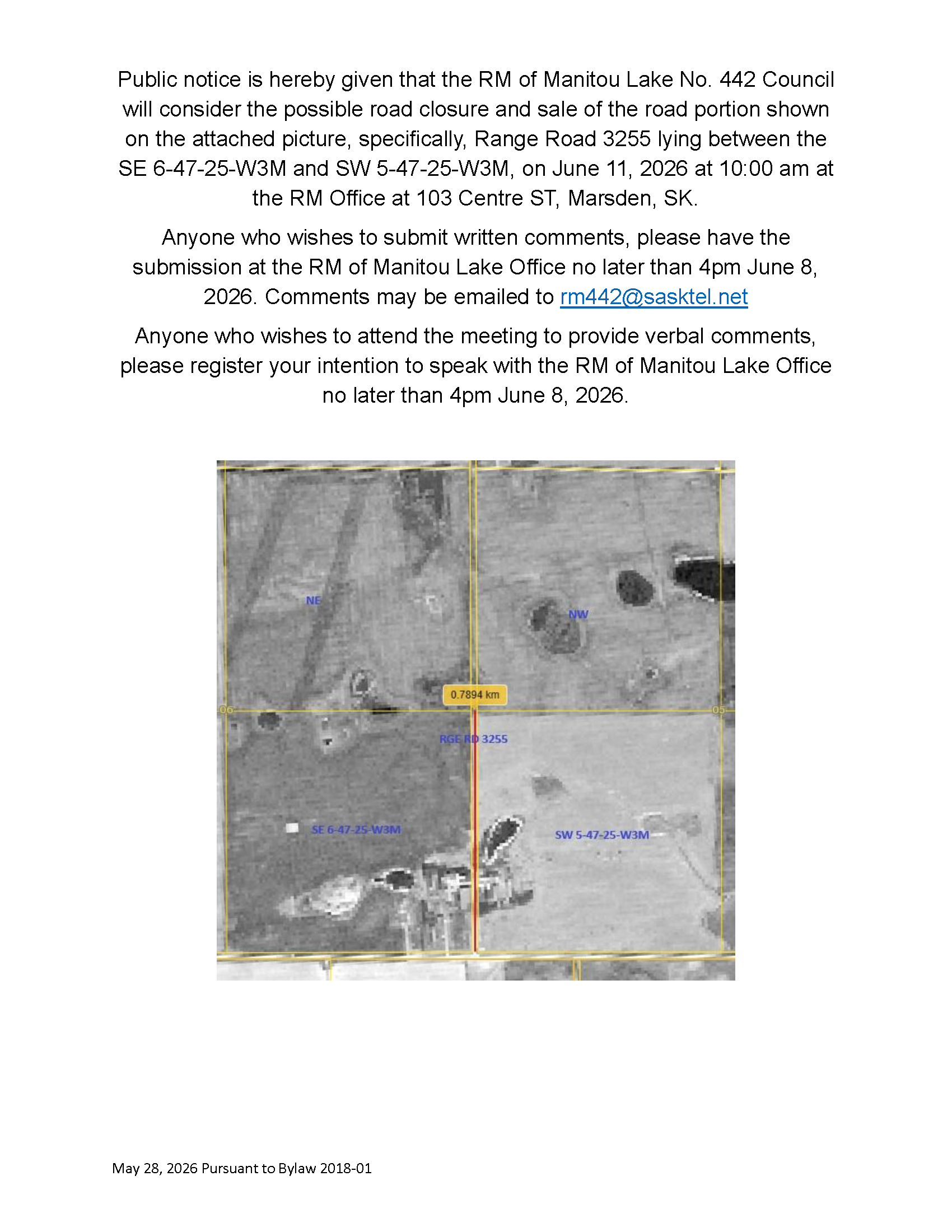 Public Notice Road Closure